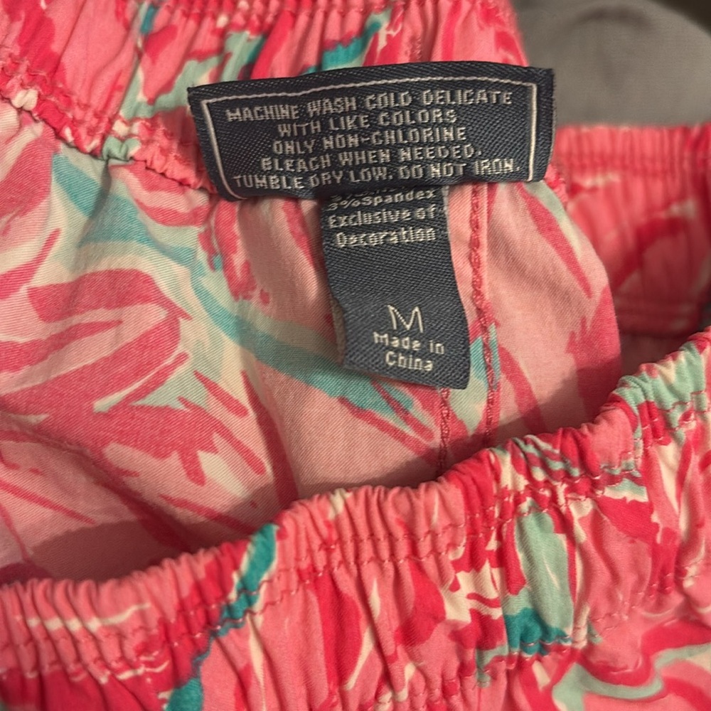 LAUREN JAMES Pink Tulip Print Pull On Shorts Size Medium Med M Women - Picture 7 of 7